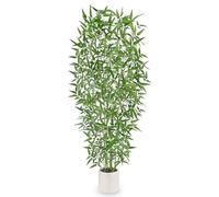 Oairse Artificial Bamboo Plant 150cm Tall Faux Plant with Wihte Pot, Realistic Fake Tree Artificial Plants in Pot for Indoor Outdoor for Modern Home Office Living Room Corner Decoration