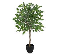 Oairse Artificial Ficus Tree 90cm Tall Faux Ficus Plant with Silk Leaves, Artificial Plants Indoor Lifelike Fake House Plant for Home Office Decor Living Room Bedroom Balcony Corner Outdoor Decoration