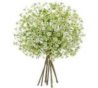 Oairse Artificial Green Flower Stems 42cm, 9PCS Faux Small Blossom Branches, Realistic Silk Flowers for Vase, DIY Flower Arrangements, Wedding Home Party Table Centrepiece Decor