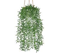 Oairse Artificial Hanging String of Pearls Plant 43cm Faux Trailing Succulent in White Pot, Indoor Hanging Plants for Home Wall Decor, Bathroom, Office, Boho Shelf Decoration