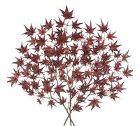 Oairse Artificial Maple Leaves Branches 3pcs 60cm Tall Faux Autumn Foliage for Fall Decor, Red Maple Leaf Stems for Thanksgiving Table Centrepiece Autumn Decoration Home Wedding Fireplace
