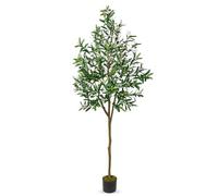 Oairse Artificial Olive Tree 6FT Tall Fake Olive Tree Outdoors Large Artificial Plant Indoor in Pot Tropical Silk Faux Plants for Modern Home Office Living Room Bedroom Balcony Floor Decor, 182cm