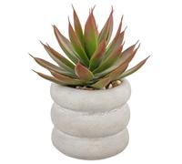 Oairse Artificial Succulent Plants in Ceramic Pot 20cm Fake Agave Plant Indoor Decoative Faux Aloe Plant for Home Office Décor Bathroom Shelf Tabletop Decoration Gift