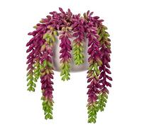 Oairse Artificial Succulent Plants in Ceramic Pot Fake Succulent Artificial String of Pearls Plant Fake Plants Potted Faux Succulents for Home Bathroom Shelf Kitchen Table Decoration