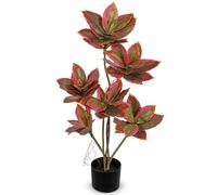 Oairse Artificial Tree Indoors 90cm Faux Agave Plant Fake Tropical Yucca Palm Tree with 6 Heads in Pot Fake Dracaena Plants Tree for Home Decor Modern Office House Decoration Housewarming Gift