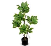Oairse Artificial Tree Indoors 90cm Faux Agave Plant Fake Tropical Yucca Palm Tree with 6 Heads in Pot Fake Dracaena Plants Tree for Home Decor Modern Office House Decoration Housewarming Gift