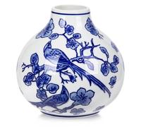 Oairse Blue and White Vase Porcelain Vases Small Chinoiserie Vase Classic Ceramic Chinese Floral Vases for Bedroom Living Room Console Table Accent Shelf Tabletop Decor