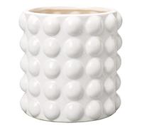 Oairse Ceramic Plant Pot 14cm/5.5inch Bubble Ceramic Planter with Drainage Holes White Flower Pots Beaded Design Decorative Plant Pots Indoor pour Succulent Cactus Snake Plant Houseplant