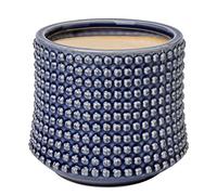 Oairse Ceramic Plant Pot Indoor 14CM Bubble Ceramic Planter with Drainage Holes Blue Flower Pots Beaded Design Decorative Plant Pots pour Succulent Cactus Snake Plant Houseplant