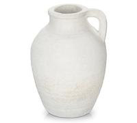 Oairse Ceramic Rustic Farmhouse Vase 9 inch Ceramic Black Flower Vase for Centerpieces Pampas Grass Pottery Jug with Handle Boho Modern Rustic Farmhouse Decor for Living Room Kitchen Table Shelves