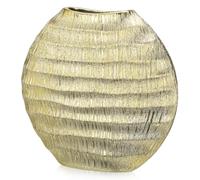 Oairse Gold Ceramic Vase for Flowers 19cm Modern Round Textured Vase Decorative Flower Vases for Home Decor Table Centerpiece Mantel Shelf Office Party Wedding Decoration