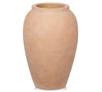 Oairse Handmade Large Flower Vase 27CM Tall Terracotta Stone Vases, Vintage Ceramic Vase for Flowers Rustic Antique Vases Décor Wide Mouth Matte Finish for Home Office Resto Café Decoration
