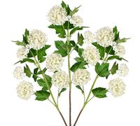 Oairse Hydrangea Artificial Flowers 37" Cream White Faux Hydrangea Spray with 5 Flower Heads Artificial Hydrangeas Silk Flowers Fake Hydrangeas for Indoor Outdoor Home Wedding Table Centerpieces Decor