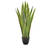 Oairse Large Artificial Snake Plant 73cm Tall Fake Snake Plant in Black Pots Artificial Plants Indoor Decorative Faux Sansevieria for Home Office Balcony Patio Living Room Garden Decor