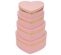 Oairse Pink Gift Boxes with Lids for Present Heart Shaped Flower Boxes for Arrangements Set of 4 Floral Gift Boxes for Bridesmaid, Proposal, Wedding, Birthday, Baby Showers
