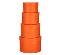 Oairse Round Gift Boxes with Lids Florist Hat Boxes for Arrangements Orange Flower Box Set of 4 Nesting Gift Box with Lids for Flowers Arrangements Empty Bridesmaid Wedding Birthday Party Favor