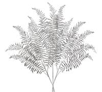 Oairse Set of 3 Artificial Silver Fern Stems 76cm Glitter Faux Fern Branches for Xmas Christmas Tree Decorations, Holiday Floral Arrangements, Wedding Centerpieces, Home and Party Decor