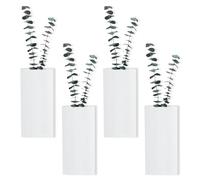Oairse Wood Wall Planter 4pcs Wall Vase Decor for Artificial Flower Plants, Wooden Pocket Vases Hanging Planters for Indoor Living Room Bedroom Bathroom Home Farmhouse Decoration - White
