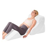 OAISZ 4 PCS Wedge Pillow Set for After Surgery, Memory Foam Orthopedic Bed Wedge Pillow Set, Adjustable Bed for Sleeping, Acid Reflux Relief, Post Surgery Recovery, Back Support, Leg Elevation, White