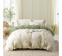 OAITE Bedding Duvet Cover King Size - 100% Cotton Comforter Bed Cover Floral Duvet Cover Sets 3-PC, Breathable Duvet Cover with Zipper Closure & Corner Ties