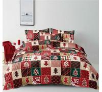 OAITE Christmas Duvet Cover King Size - Christmas Holiday Printed Duvet Cover Set - Holiday Bedding Collection, Includes with 3 Piece (2 Pillow Shams,1 Duvet Cover)