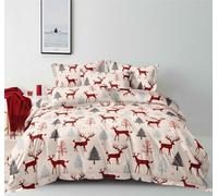 OAITE Christmas Duvet Cover King Size - Christmas Holiday Printed Duvet Cover Set - Holiday Bedding Collection, Includes with 3 Piece (2 Pillow Shams,1 Duvet Cover)