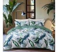 OAITE Down Duvet Cover - Summer Leaves Pattern Soft Duvet Cover Queen Size, 3-Piece Set, 1 90 "x90 Zipper Duvet Cover and 2 Pillowcases