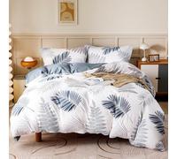 OAITE Duvet Cover Set,100% Cotton Comforter Cover with Leaf Pattern Duvet Cover Set,Soft Bedding Set Includes with 3 Piece (2 Pillow Shams,1 Duvet Cover)