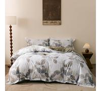 OAITE Duvet Cover Set King Size Floral Pattern 500 Thread Count Ultra Soft 100% Cotton Duvet Cover Sets 3-PC, Breathable Duvet Cover with Zipper Closure & Corner Ties