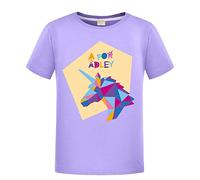 OAIXIUR Adley Merch Cotton T-Shirts for Girls Aged 3-13 Years(Violet,8-9 Years