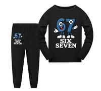 OAIXIUR Boys Girls 67 Meme Tracksuits Kids Clothing Sets Six Seven Long Sleeves Shirts and Pants Home wears (Black,7 Years)