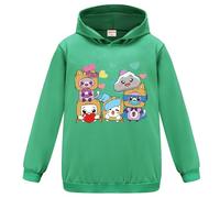 OAIXIUR Kids Foxy and Boxy Cartoon Hoodie Ages 3-13 Boys Girls Warm Soft Sweatshirts (Kelly Green0,12-13 Years,12 Years,13 Years)