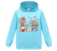 OAIXIUR Kids Foxy and Boxy Cartoon Hoodie Ages 3-13 Boys Girls Warm Soft Sweatshirts (Light Blue0,7-8 Years,7 Years,8 Years)