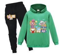 OAIXIUR Kids Foxy and Boxy Tracksuits Boys Girls Hoodies and Joggers 2-piece Suits (Kelly Green0,7-8 Years,7 Years,8 Years)