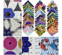 Oaixuilhy 40pcs 10 x 10 Inch African Fabric Squares No Repeat Quilting Fabrics Bundles Kente Cloth Ankara Wax Print Fabric Bundles for DIY Sewing Patchwork Accessories