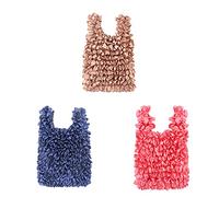 Oaiyeie 3PCS Magic Stretch Bag Pleated Bag,Portable Foldable Handheld Pleated Bag, Reusable Grocery Bags (3PCS-B)