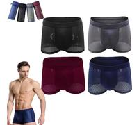 Oaiyeie Bamboo Fiber Boxer Briefs, 4PCS Bamboo Fibre Boxer Shorts - For All-Day Comfort (Mixed Colors,3XL(75-85KG))