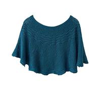 Oaiyeie Knitted Sun-proof Shawl, Lace Appliques Shawls, Ice Silk Hollow-out knitted shawl, Capelets for Women (Blue)