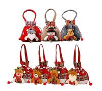 Oaiyeie Snowman Doll Bag,Christmas Drawstring Gift Bags,Reusable Fabric Xmas Favor Bags,Christmas Decoration Gift Bag for Party and Birthday