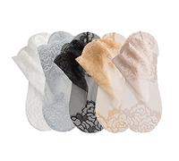 Oaiyeie Ultra-Thin Lace Mesh Ankle Socks, Hollow Ruffle Non Slip Socks, Ladies Fashion Lace Socks (5pairs)