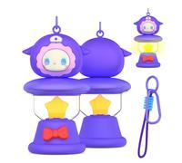 OAJ for AirTag case, Cute Animal Keychain Glow in The Dark Compatible for Air Tag case with Carabiner and landyard(Wolf)