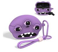 OAJ for JBL Vibe 200TWS/JBL Vibe Beam/Beam 2 Case, Funny Ugly “face 3D Cartoon, Soft Silicone for JBL Earbuds Case Cover with Keychain and Lanyard(Purple)
