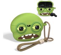 OAJ for JBL Vibe 200TWS/JBL Vibe Beam/Beam 2 Case, Funny Ugly “face 3D Cartoon, Soft Silicone for JBL Earbuds Case Cover with Keychain and Lanyard(Green)