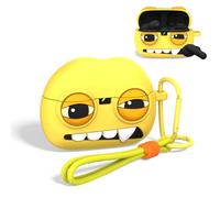 OAJ for JBL Vibe 200TWS/JBL Vibe Beam/Beam 2 Case, Funny Ugly “face 3D Cartoon, Soft Silicone for JBL Earbuds Case Cover with Keychain and Lanyard(Yellow)