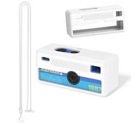 OAJ for KodakCHARMERA Lanyard Digital Camera Blind Box Silicone Case, Mini Camera Sleeve with Precise Cutouts & Scratch Protection (Black) (White)