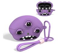 OAJ Funny Protective Case for SHOKZ OpenDots ONE Case 3D Cartoon Ugly, Pritective Soft Silicone case Cover with Keychain and Lanyard(Purple)