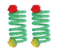 OAJABBGE 2Pcs Colorful Spring Coils Cats Toy With Plush For Curious Cats Playing At Living Room Or Yard Garden Pet Supplies