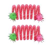 OAJABBGE 2Pcs Colorful Spring Coils Cats Toy With Plush For Curious Cats Playing At Living Room Or Yard Garden Pet Supplies