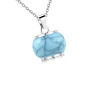OAJABBGE Blue Necklace Ashes Vessel Ashes Necklace For Pet Urn Carry Along Necklace Memorial Locket Urn Container