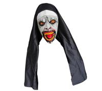 OAJABBGE Breathable Terror-Themed Nun Face Cover Lightweight Latex For Extended Halloween Role Play Celebrations Lightweight Breathable Halloween Horror
